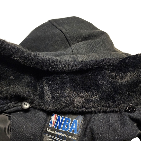 BROOKLYN 67 New York Nets Duck down filled Varsity Jacket Detachable Hood Mens L - Picture 6 of 16